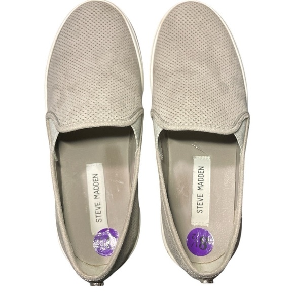 Steve Madden Klarissa Slip On Sneakers Perforated Gray Sz 8.5 - Picture 2 of 8